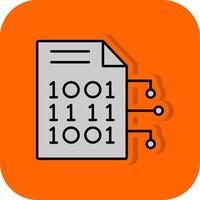 Verschlüsselung Daten gefüllt Orange Hintergrund Symbol vektor
