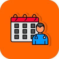 Kalender gefüllt Orange Hintergrund Symbol vektor