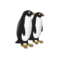 tecknad serie pingvin skiss linje ikon. söt djur ikoner uppsättning. barnslig skriva ut för barnkammare, barn kläder, affisch, vykort, mönster. vektor