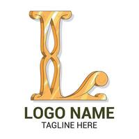 Holz Logo mit Brief l gestalten Illustration Design Vorlage vektor