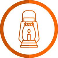 Gas Lampe Linie Orange Kreis Symbol vektor