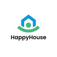 glücklich Lächeln Haus Logo vektor