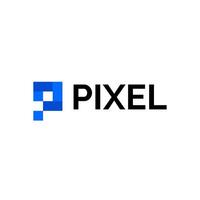 p Brief Technologie Daten Pixel Logo vektor