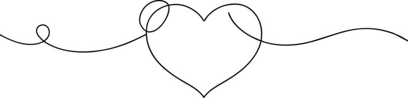 en hjärta formad linje teckning med en linje gående genom den vektor