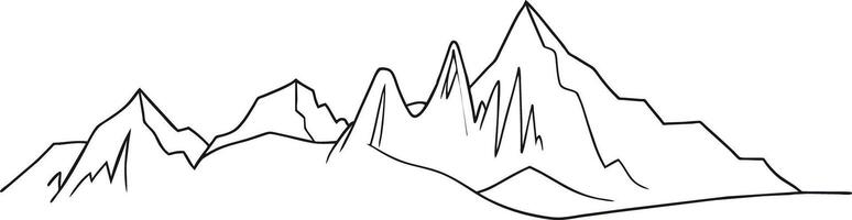 ein Berg Angebot ist gezeichnet im schwarz und Weiß vektor