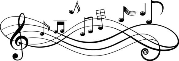 musik anteckningar och musikalisk anteckningar är visad i detta illustration vektor