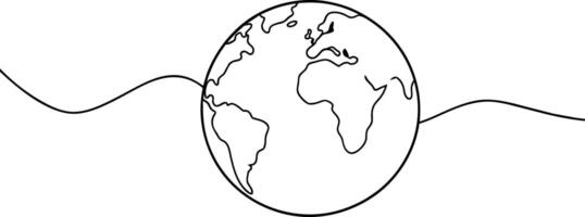 ein Zeichnung von ein Globus mit ein Linie gezeichnet um es vektor