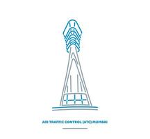luft trafik kontrollera mumbai flygplats torn ikon vektor