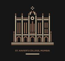 st. xaviers collage mumbai Indien byggnad illustration ikon. vektor