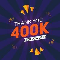 400.000 Follower danke bunte Feier Vorlage Social Media 400000 Follower Leistungsbanner vektor