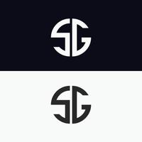 sg brief logo vektor vorlage kreative moderne form bunt monogramm kreis logo firmenlogo gitter logo