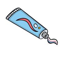 öppen rör av tandkräm, personlig hygien illustration, vektor