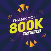 800 000 följare tack färgglada firande mall sociala medier följare prestation grattis vektor