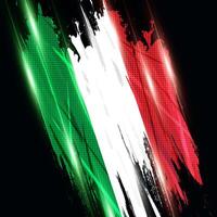 Italien flagga i borsta måla stil med halvton effekt. nationell flagga av Italien med grunge borsta begrepp vektor