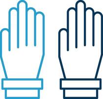 Handschuh Linie Blau zwei Farbe Symbol vektor