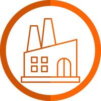 Fabrik Linie Orange Kreis Symbol vektor