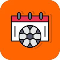 fotboll schema fylld orange bakgrund ikon vektor