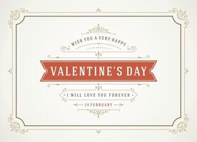 elegant Valentinsgrüße Tag Karte Design mit Herz Motiv vektor
