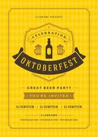 Oktoberfest Bier Festival Feier retro Typografie Poster oder Flyer vektor