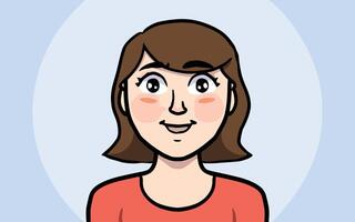 kvinna tecknad serie stil profil avatar bild vektor