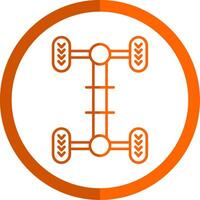 Chassis Linie Orange Kreis Symbol vektor