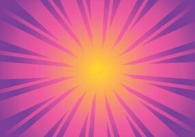 Sonne Strahl Sonne platzen Gradient von lila zu Gelb Farbe explodiert. vektor