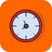 Zeit gefüllt Orange Hintergrund Symbol vektor