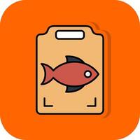 Fisch Kochen gefüllt Orange Hintergrund Symbol vektor