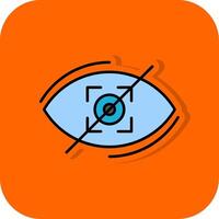 Sichtweite aus gefüllt Orange Hintergrund Symbol vektor