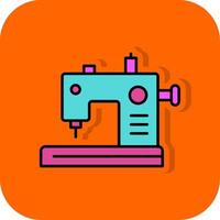 Nähen Maschine gefüllt Orange Hintergrund Symbol vektor