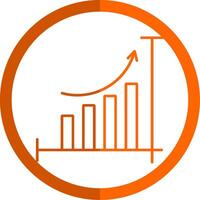 bar Diagram linje orange cirkel ikon vektor