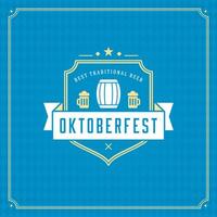 Oktoberfest Bier Festival Feier Jahrgang Gruß Karte vektor