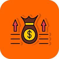 Budget gefüllt Orange Hintergrund Symbol vektor