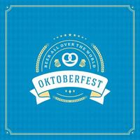 oktoberfest öl festival firande årgång hälsning kort eller affisch vektor