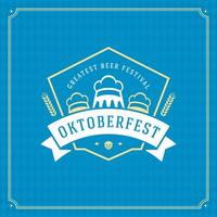 Oktoberfest Bier Festival Feier Jahrgang Gruß Karte oder Poster vektor