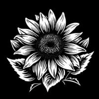 blomma, svart och vit illustration vektor