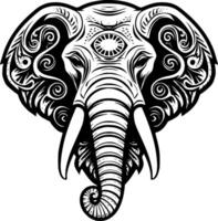 Elefant, schwarz und Weiß Illustration vektor