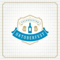 Oktoberfest Bier Festival Feier Jahrgang Gruß Karte oder Poster vektor