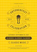 Oktoberfest Bier Festival Feier retro Typografie Poster oder Flyer vektor