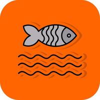 Fisch gefüllt Orange Hintergrund Symbol vektor