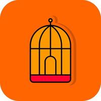Zirkus Käfig gefüllt Orange Hintergrund Symbol vektor