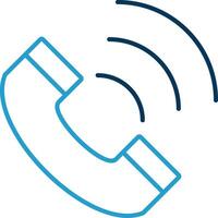 Telefon Linie Blau zwei Farbe Symbol vektor