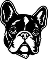 franska bulldogg - svart och vit isolerat ikon - illustration vektor
