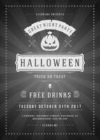 halloween firande natt fest affisch eller flygblad design vektor