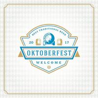 Oktoberfest Bier Festival Feier Jahrgang Gruß Karte oder Poster vektor