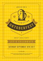 oktoberfest öl festival firande retro typografi affisch eller flygblad vektor