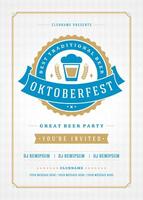 Oktoberfest Bier Festival Feier retro Typografie Poster oder Flyer vektor