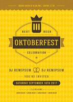 oktoberfest öl festival firande retro typografi affisch eller flygblad vektor