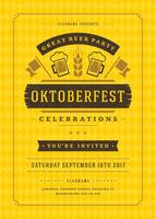 Oktoberfest Bier Festival Feier retro Typografie Poster vektor