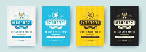 oktoberfest flygblad eller posters retro typografi mallar design inbjudningar öl festival firande. vektor